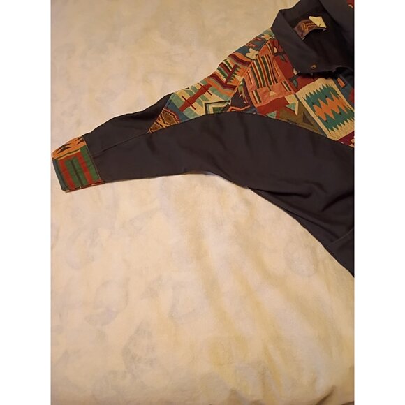 Vintage David James Lined Aztec Canvas Jacket Size Medium - Picture 3 of 11